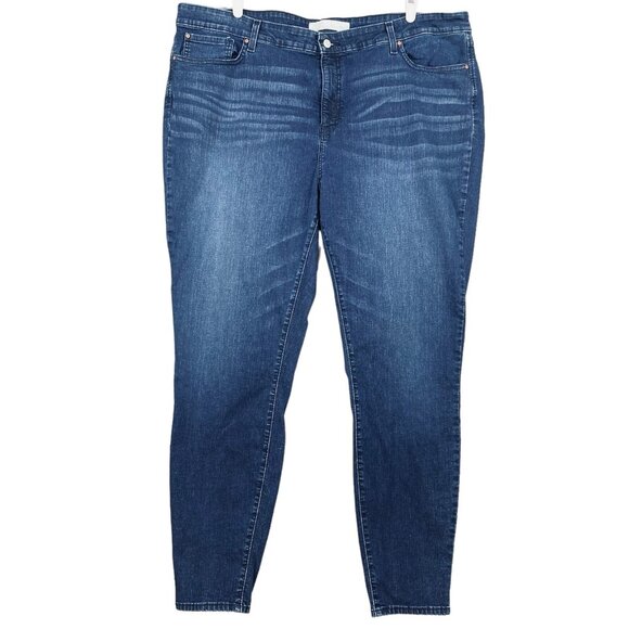 Signature Levi Strauss Women Blue Jeans Sz 26L Shaping Skinny Stretch High Rise - Picture 1 of 11